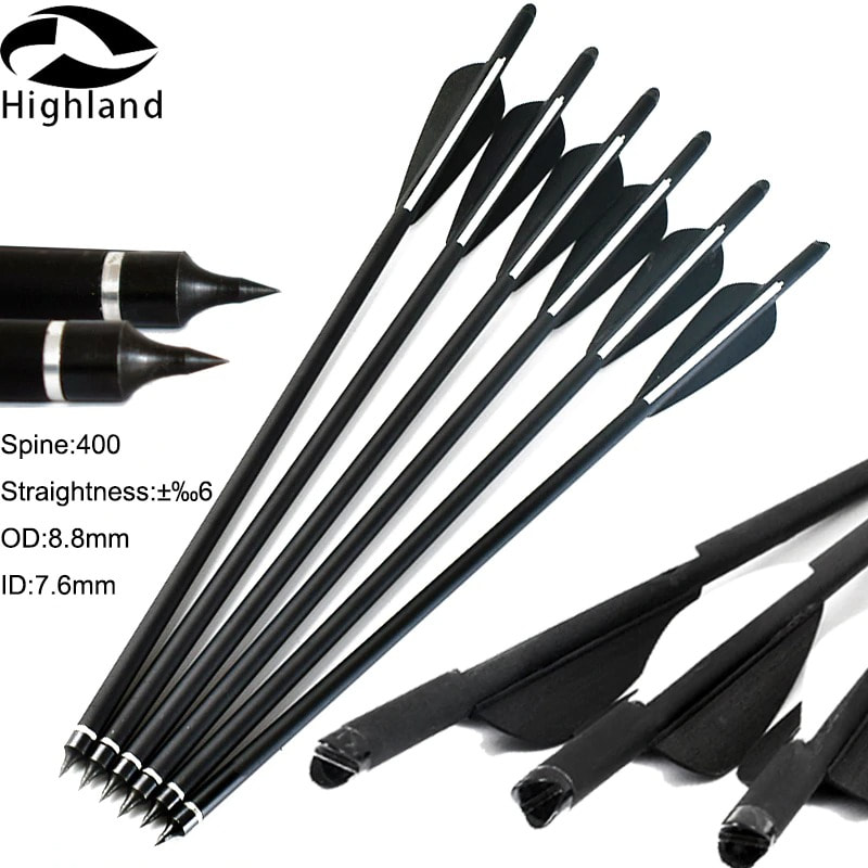 Archery Carbon Arrows 400 Spine OD 8.8mm Crossbow Bolt Arrowhead for Hunting 